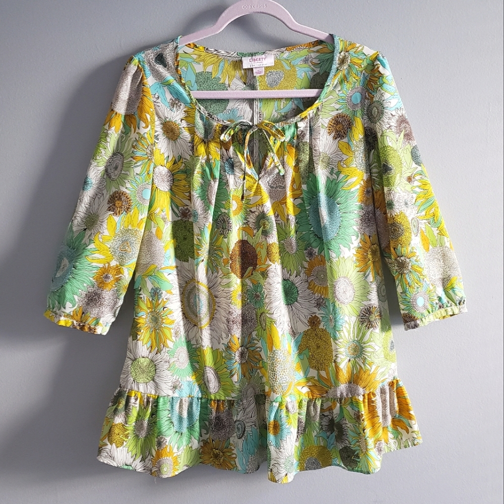 Liberty of London for Target 70s Sunflower Print Top, Size M